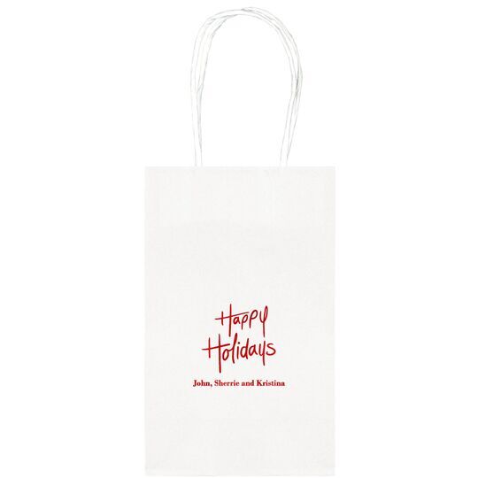 Fun Happy Holidays Medium Twisted Handled Bags
